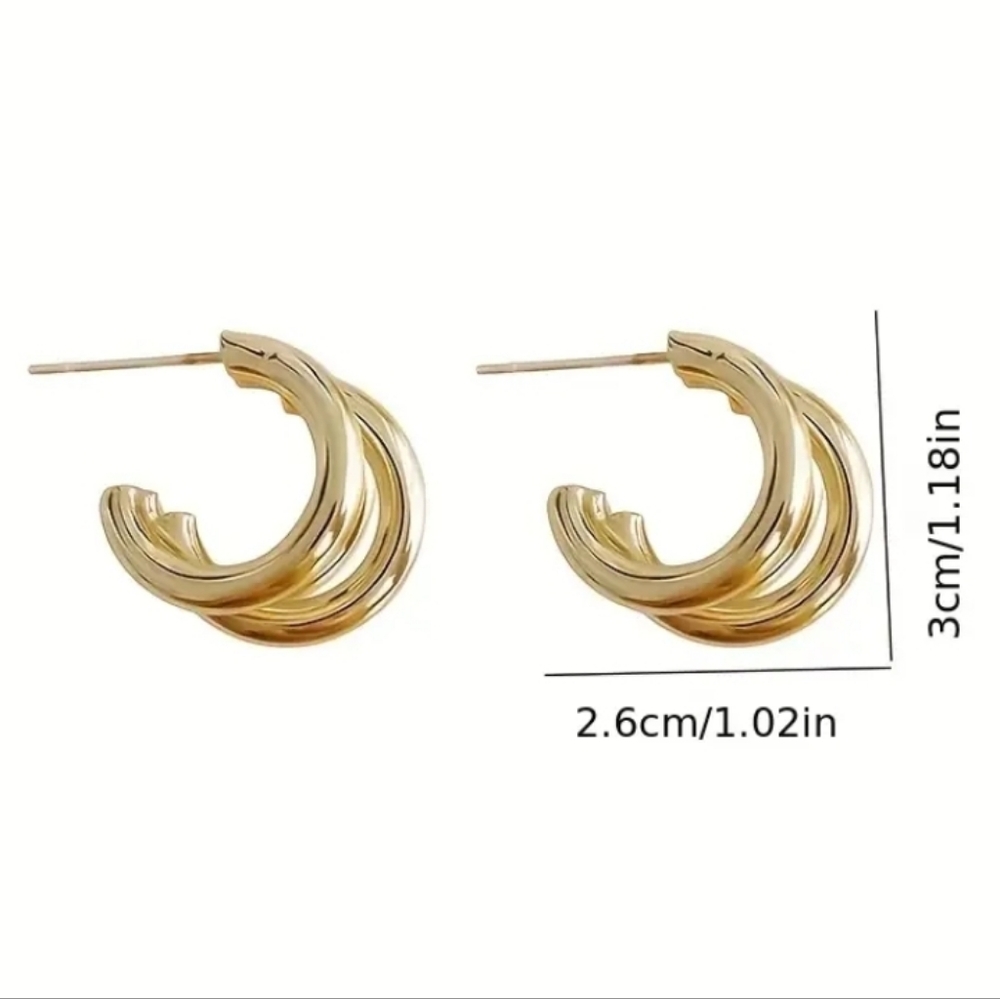 NEW Gold Hoop Earrings - Picture 2 of 3
